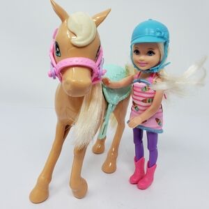 Barbie Club Chelsea Doll & Horse Pony Toy Figures